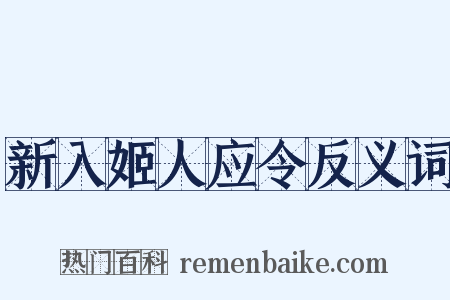 新入姬人应令反义词是什么意思的图片
